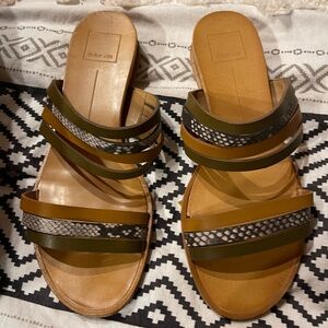 Dolce Vita Women's Strappy Sandals in Brown and Green